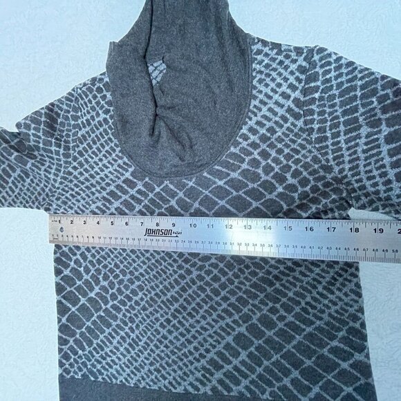 Classiques Entier Women Cashmere Wool Alpaca Cowl Neck Sweater Medium Gray Black - Picture 5 of 9